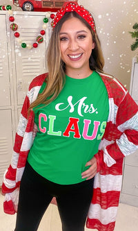 Soft Ideal Chenille Mrs. Claus Long Sleeve T-Shirt