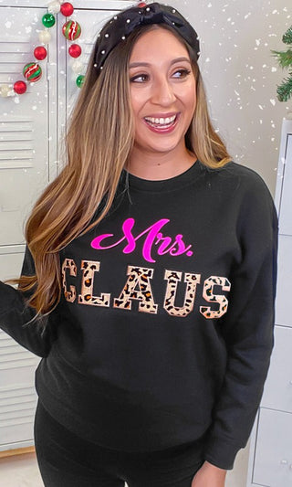 Leopard Ideal Chenille Mrs. Claus Sweatshirt - 1985 the VAULT Boutique