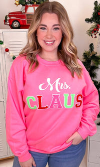 Soft Ideal Chenille Mrs. Claus Graphic Sweatshirt