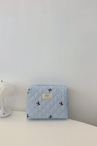 Bow Embroidered Quilted Storage Bag - 1985 the VAULT Boutique