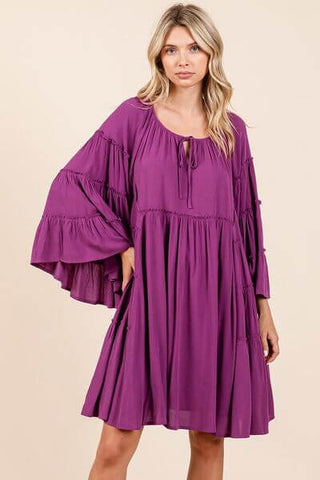 Mittoshop Frill Tie Neck Bell Sleeve Dress - 1985 the VAULT Boutique