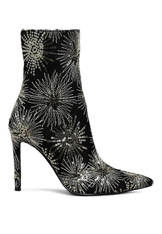 Oleander Sequin Embellished Stiletto Boots - 1985 the VAULT Boutique