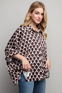 LIGHT SATIN PRINT BUTTON DOWN SHIRT - 1985 the VAULT Boutique