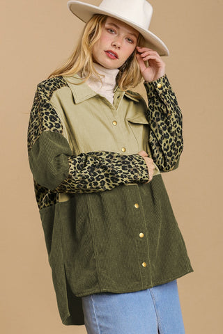 High-Low Leopard Snap Down Shacket - 1985 the VAULT Boutique