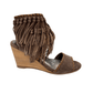 True Fringe Wedge in Taupe