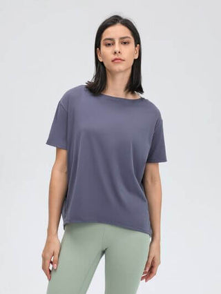 Millennia Round Neck Short Sleeve Active T-Shirt - 1985 the VAULT Boutique