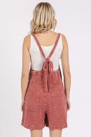 Mittoshop Textured Knotted Wide Strap Overalls - 1985 the VAULT Boutique