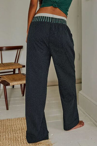 Polka Dot Elastic Waist Wide Leg Pants - 1985 the VAULT Boutique