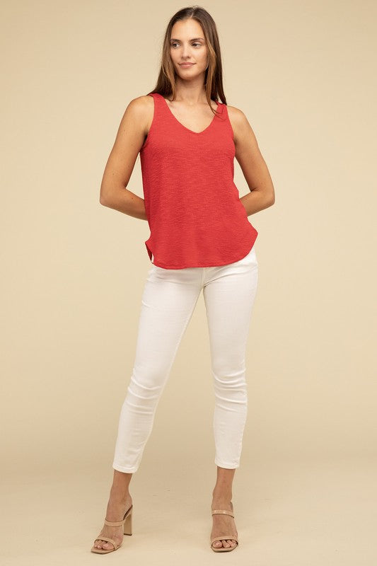 Basic V Neck Sleeveless Cami Top - 1985 the VAULT Boutique