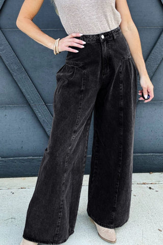 High Rise Wide Leg Jeans with Pockets - 1985 the VAULT Boutique