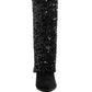 Sin City Sequinned Fold-Over Calf Boots - 1985 the VAULT Boutique