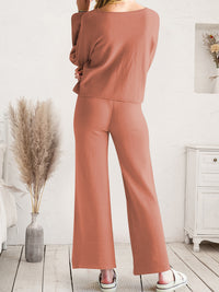 Long Sleeve Lounge Top and Drawstring Pants Set - 1985 the VAULT Boutique