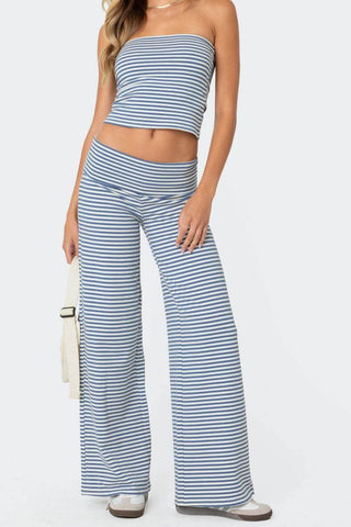 Striped Wide Leg Pants - 1985 the VAULT Boutique