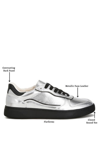 Kyniska Metallic Faux Leather Everyday Sneakers - 1985 the VAULT Boutique