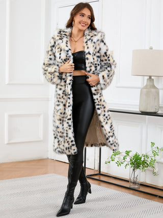 Thermal Leopard Faux Fur Hooded Outerwear - 1985 the VAULT Boutique