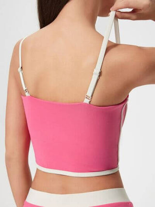 Millennia Contrast Trim Square Neck Active Cami with Detachable Chest Pads - 1985 the VAULT Boutique