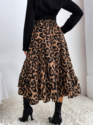 Printed Elastic Waist Midi Skirt - 1985 the VAULT Boutique