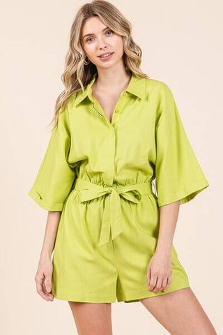 Mittoshop Tie Waist Half Sleeve Romper - 1985 the VAULT Boutique