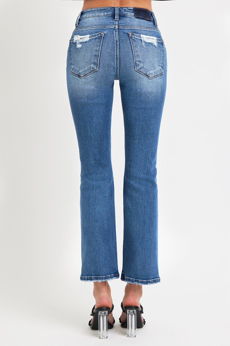 RISEN Full Size Mid Rise Ankle Straight Jeans with Pockets - 1985 the VAULT Boutique