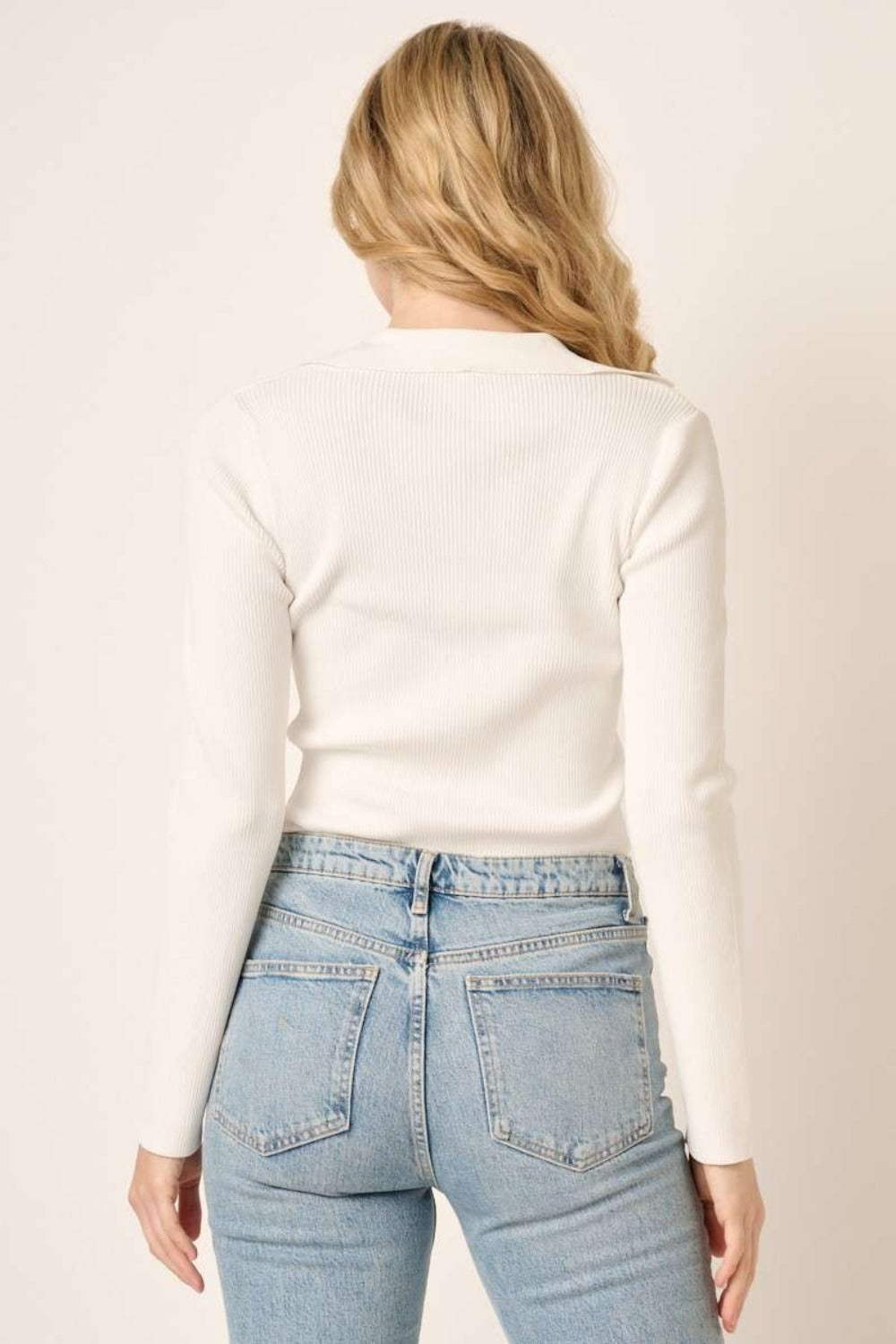 Mittoshop Polo Long Sleeve Ribbed Knit Top - 1985 the VAULT Boutique