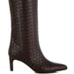 Mentha Woven Faux Leather Boots - 1985 the VAULT Boutique