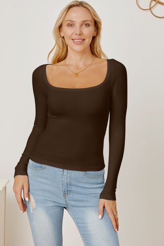 Square Neck Long Sleeve T-Shirt - 1985 the VAULT Boutique