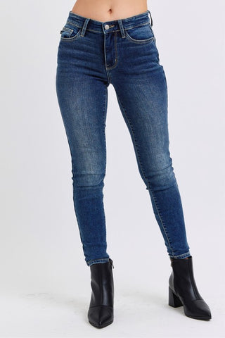 Judy Blue Full Size Mid-Rise Waist Skinny Jeans with Pockets - 1985 the VAULT Boutique