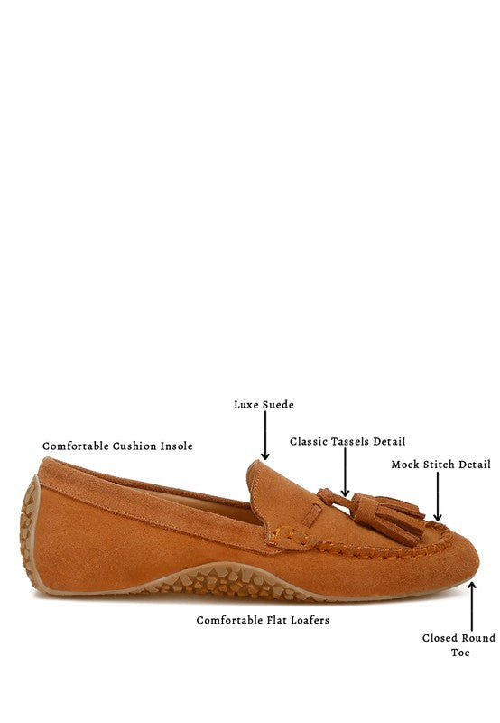 Kipstar Suede Round Toe Tassel Loafers - 1985 the VAULT Boutique