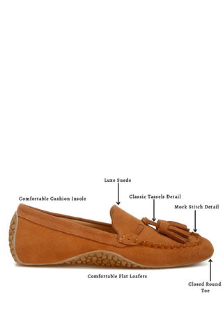 Kipstar Suede Round Toe Tassel Loafers - 1985 the VAULT Boutique