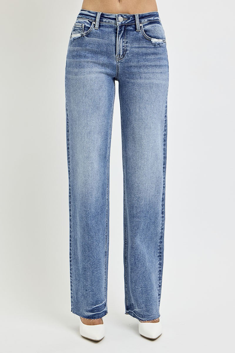 RISEN Full Size High Rise Straight Leg Jeans with Pockets - 1985 the VAULT Boutique