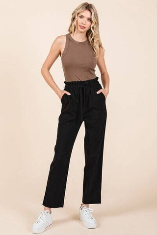 Mittoshop Paperbag Waist Tapered Straight Pants - 1985 the VAULT Boutique