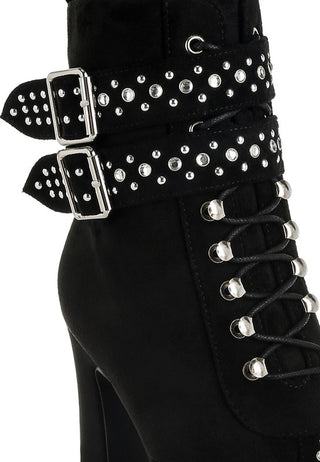 Punk Nomad Harness Detail Lace Up Boots - 1985 the VAULT Boutique