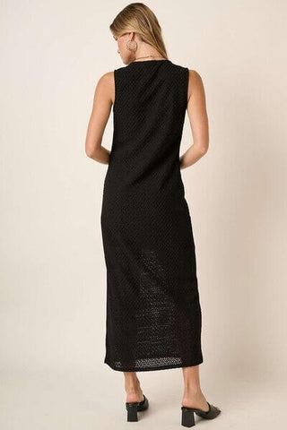 Mittoshop Side Slit Round Neck Sleeveless Dress - 1985 the VAULT Boutique