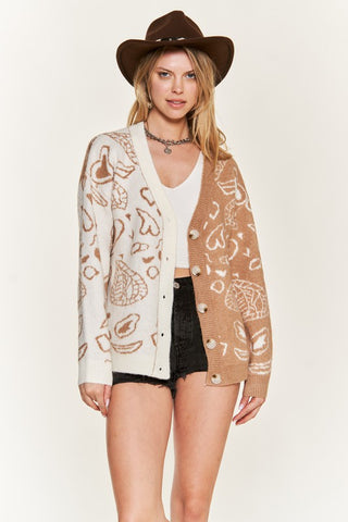 Heart Paisley & Color Block Cardigan - 1985 the VAULT Boutique