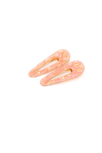 2 Pack Teardrop Hair Clip in Pink Shell - Happily Ever Atchison Shop Co.