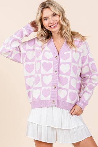 Mittoshop Checkered Heart Button Down Cardigan - 1985 the VAULT Boutique