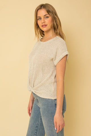 Short Sleeve Bottom Twist Top - 1985 the VAULT Boutique