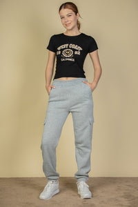 Side Pocket Drawstring Waist Sweatpants