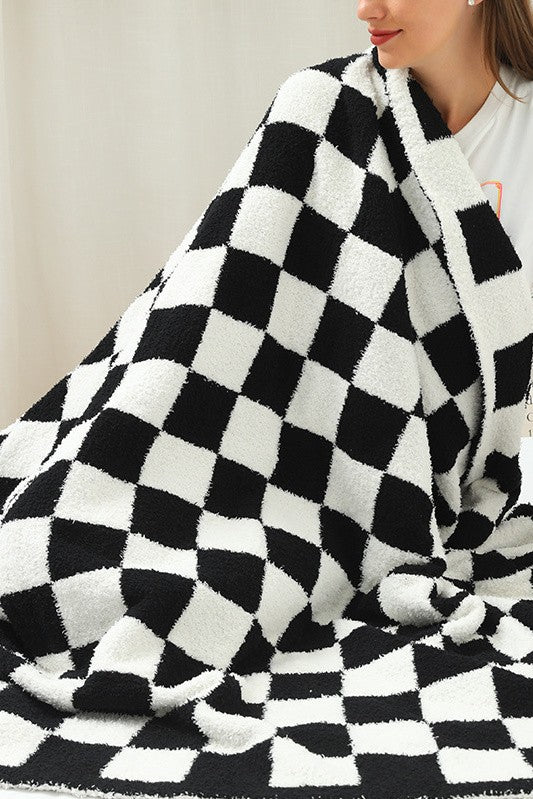 Luxe Soft Checkerboard Checker Throw Blanket - 1985 the VAULT Boutique