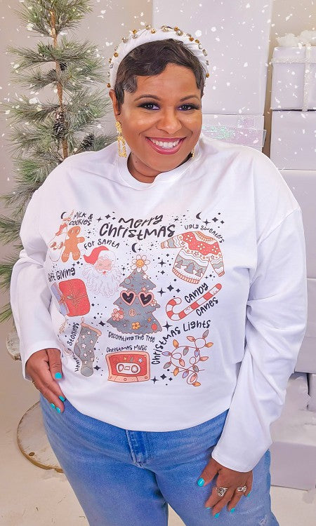 Christmas Things Graphic BF Long Sleeve T-Shirt