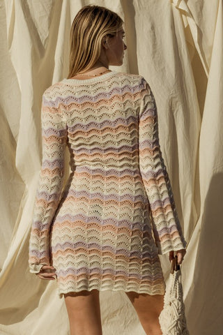 Round Neck Bell Sleeve Sweater Dress - 1985 the VAULT Boutique