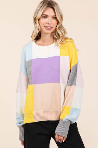 Mittoshop Color Block Round Neck Sweater - 1985 the VAULT Boutique