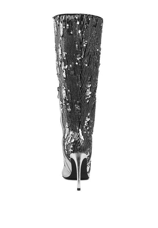 Sitarah Sequin Embellished Stiletto Long Boots - 1985 the VAULT Boutique