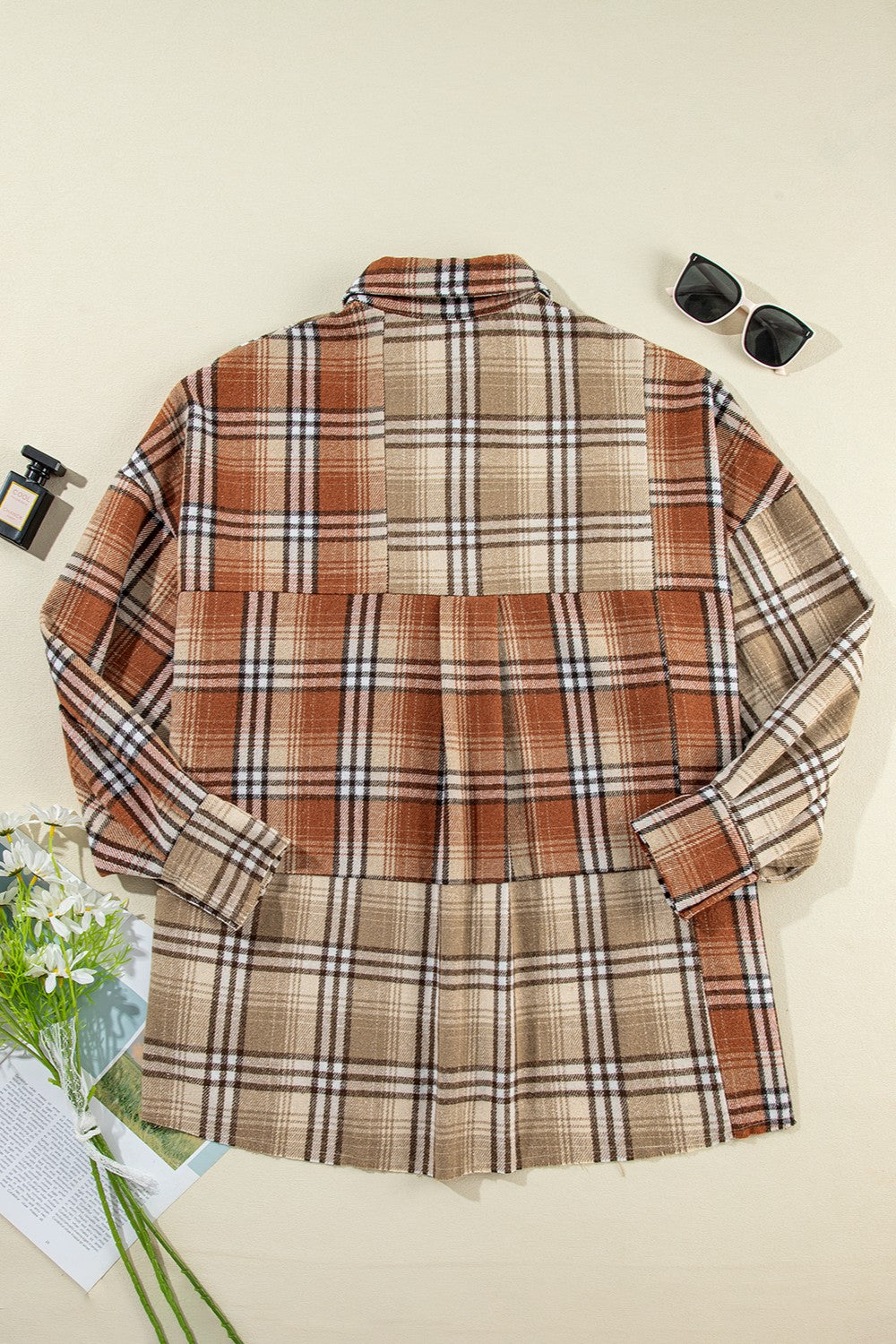 Plaid Snap Down Dropped Shoulder Shacket - 1985 the VAULT Boutique