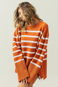 Ribbed Hem Stripe Sweater - 1985 the VAULT Boutique