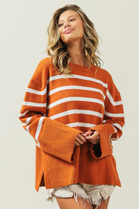 Ribbed Hem Stripe Sweater - 1985 the VAULT Boutique