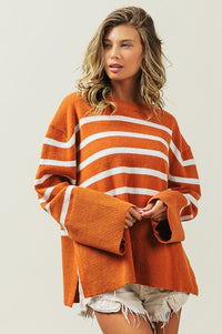 Ribbed Hem Stripe Sweater - 1985 the VAULT Boutique