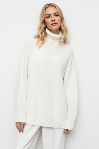 Basic Bae Turtleneck Dropped Shoulder Long Sleeve Sweater - 1985 the VAULT Boutique