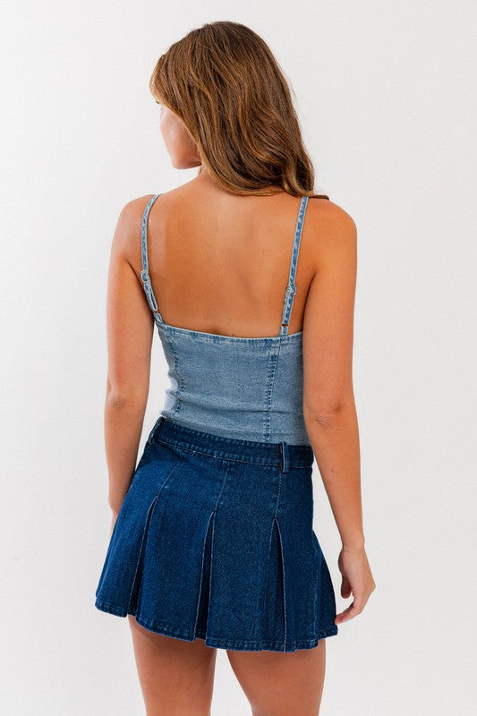 Denim Bustier Bodysuit - 1985 the VAULT Boutique