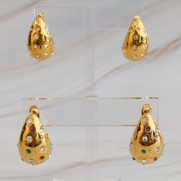 So Chic Jeweled Teardrop Earrings - 1985 the VAULT Boutique